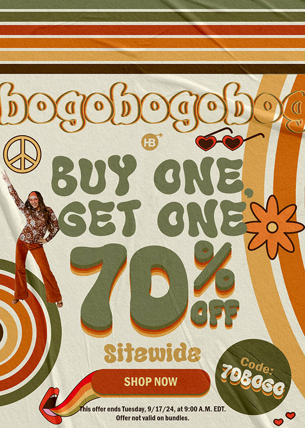 Buy One, Get One 70% Off Sitewide Code: 70BOGO This offer ends Tuesday, 9/17/24, at 9:00 A.M. EDT. Offer not valid on bundles. Shop Now