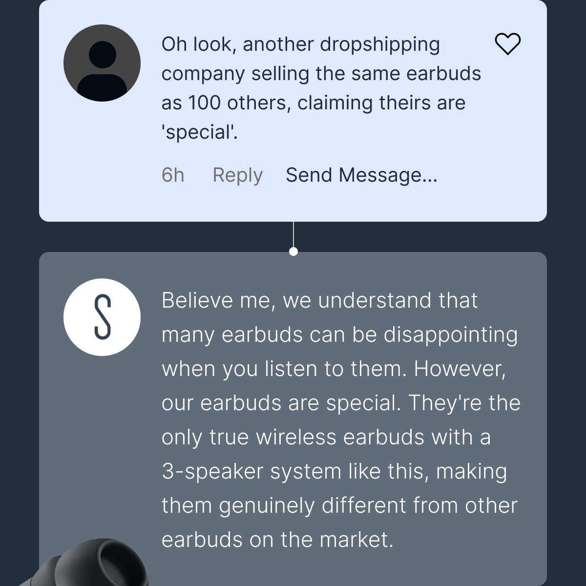 Oh look, another dropshipping company selling the same earbuds as 100 others, claiming theirs are 'special.'