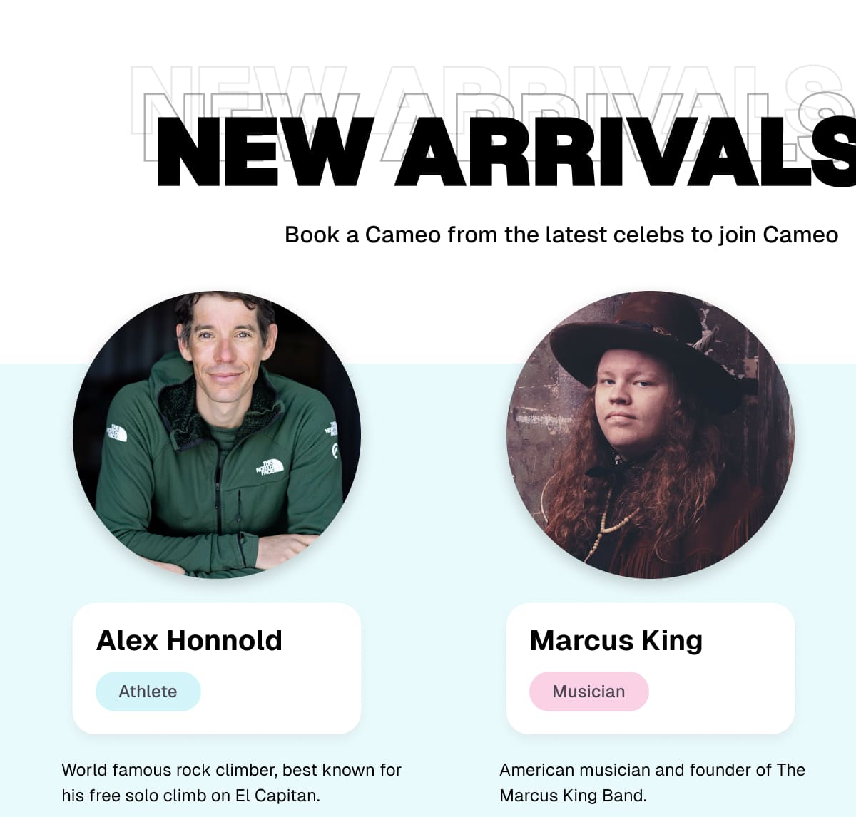 New arrivals: book a Cameo from the latest celebs to join Cameo